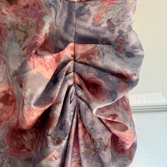 Cider illusion floral ruched midi dress Violet NWT sized small - Picture 8 of 8